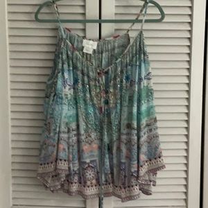 Silk 100% flowy printed top S